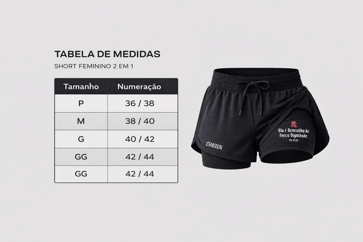 Short Feminino 2 em 1 - Provérbios